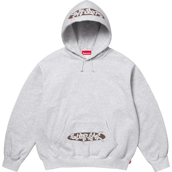 Supreme New World Order Hooded Sweatshirt - Ash Grey (front)