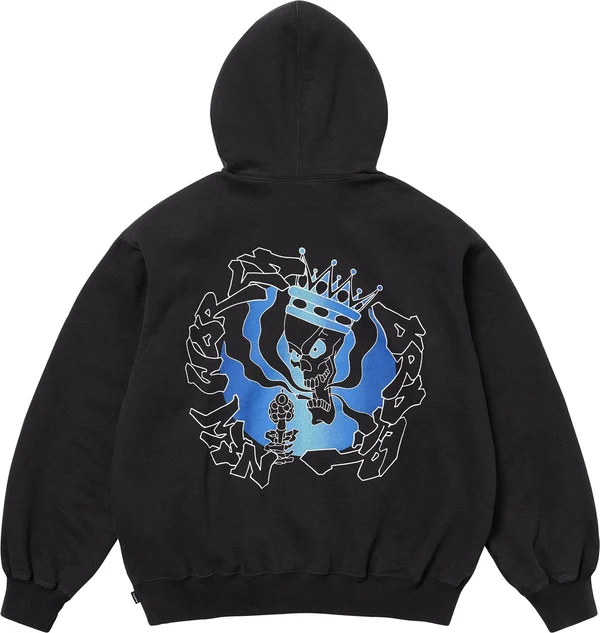 Supreme New World Order Hooded Sweatshirt - Black (front)