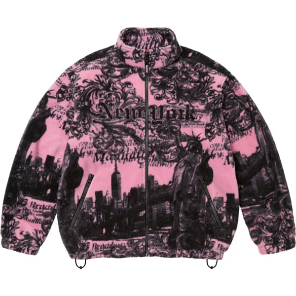 Supreme New York Fleece Jacket - Pink (front)