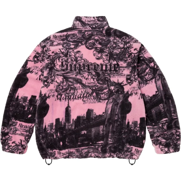 Supreme New York Fleece Jacket - Pink (front)