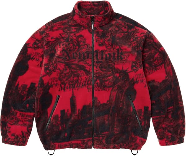 Supreme New York Fleece Jacket - Red (front)