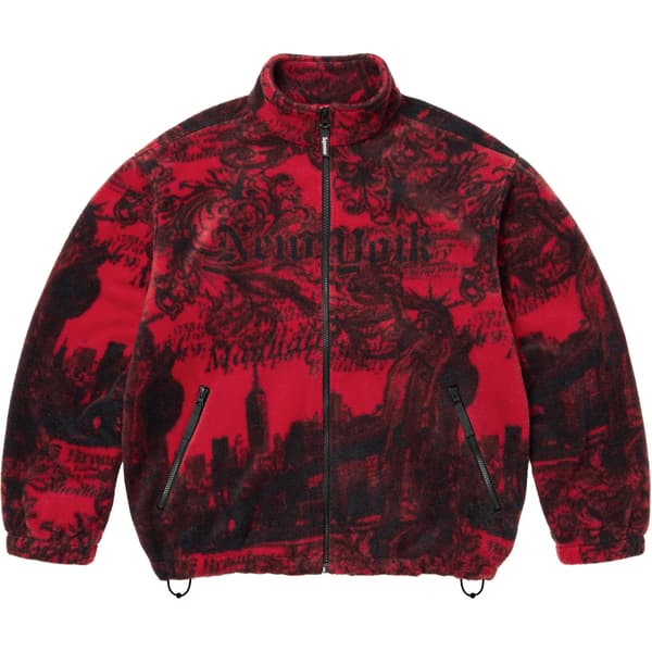 Supreme New York Fleece Jacket - Red (front)