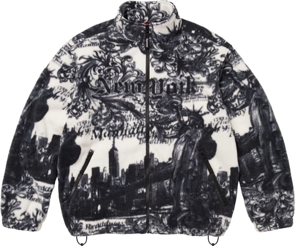 Supreme New York Fleece Jacket - White (front)