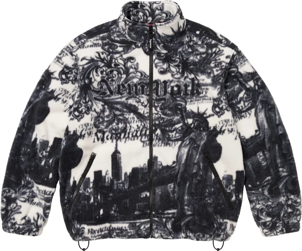 Supreme New York Fleece Jacket - White (front)
