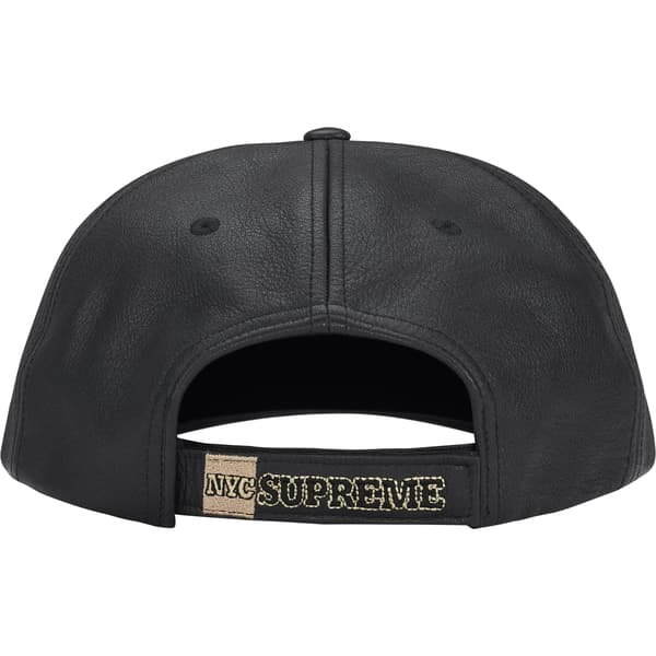Supreme New York Leather 6-Panel - Black (front)