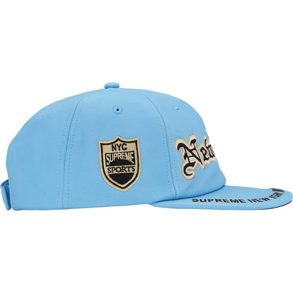 Supreme New York Leather 6-Panel - Light Blue (front)