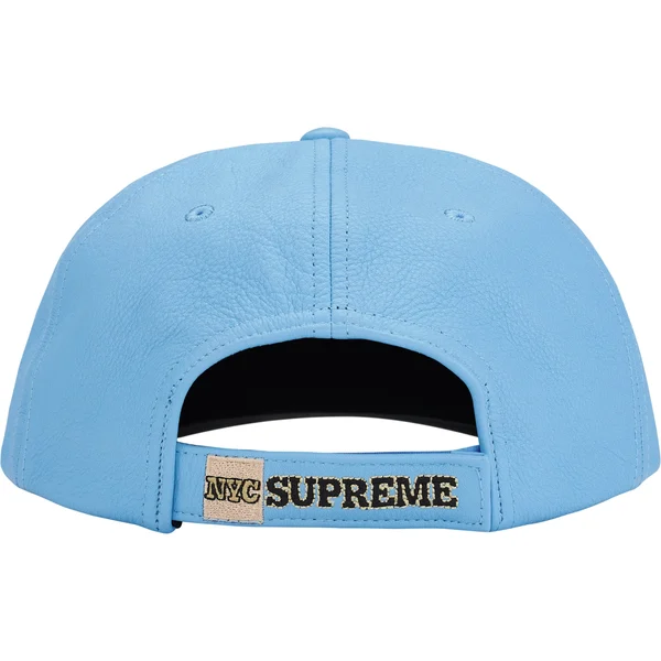 Supreme New York Leather 6-Panel - Light Blue (front)