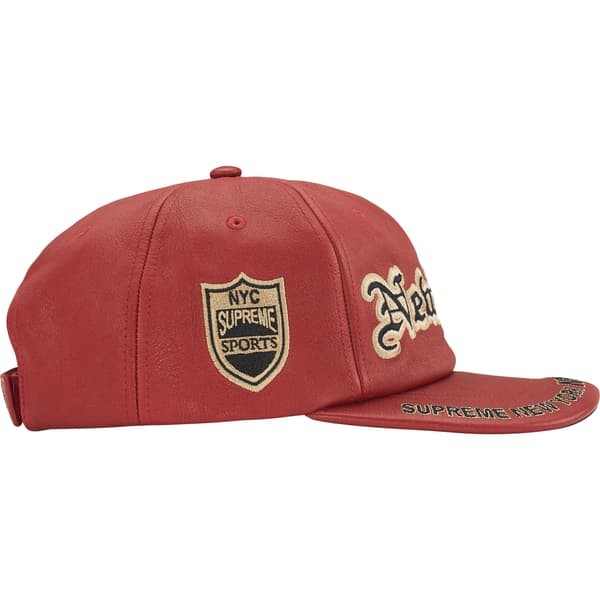 Supreme New York Leather 6-Panel - Red (front)
