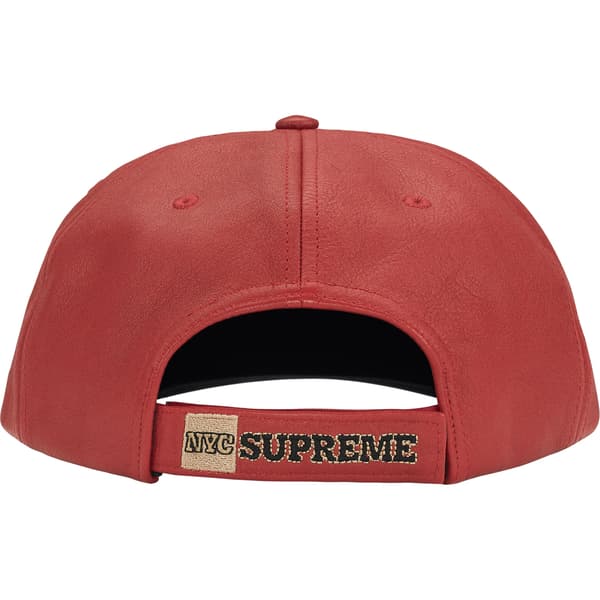 Supreme New York Leather 6-Panel - Red (front)