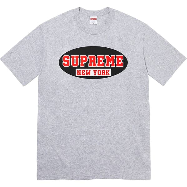 Supreme New York Tee - Heather Grey (front)