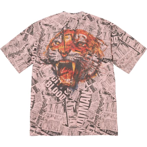 Supreme Newspaper S/S Top - Pink (front)