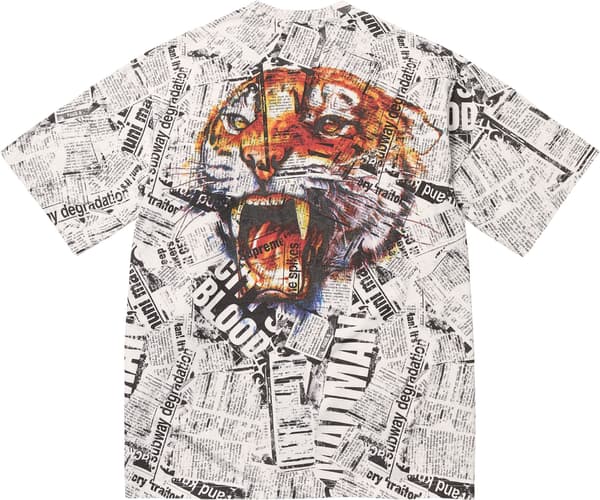 Supreme Newspaper S/S Top - White (front)