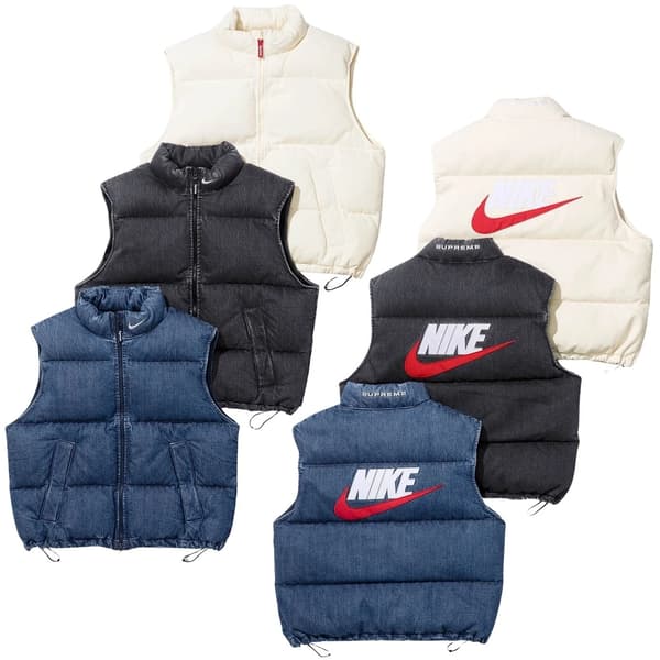 Supreme Nike Denim Puffer Vest - Product Image