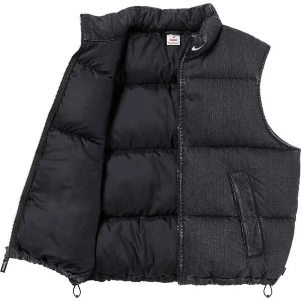 Supreme Nike Denim Puffer Vest - Black (front)