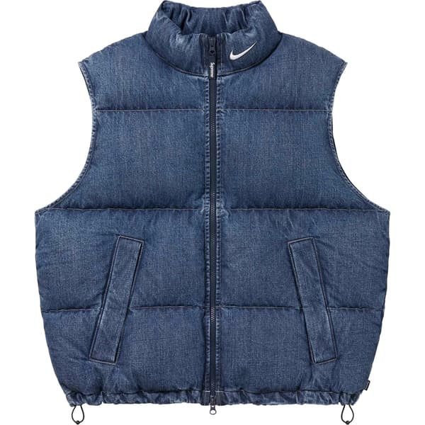 Supreme Nike Denim Puffer Vest - Indigo (front)