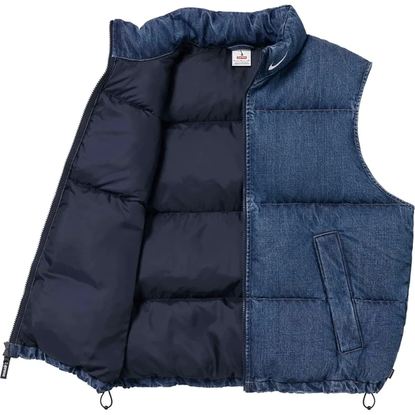 Supreme Nike Denim Puffer Vest - Indigo (front)