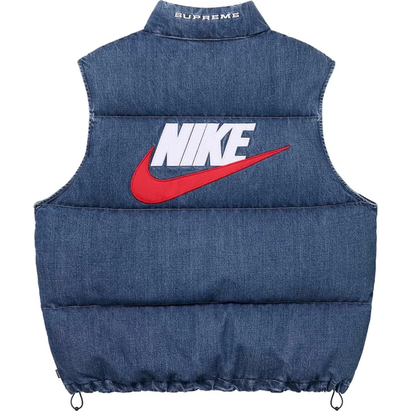 Supreme Nike Denim Puffer Vest - Indigo (front)