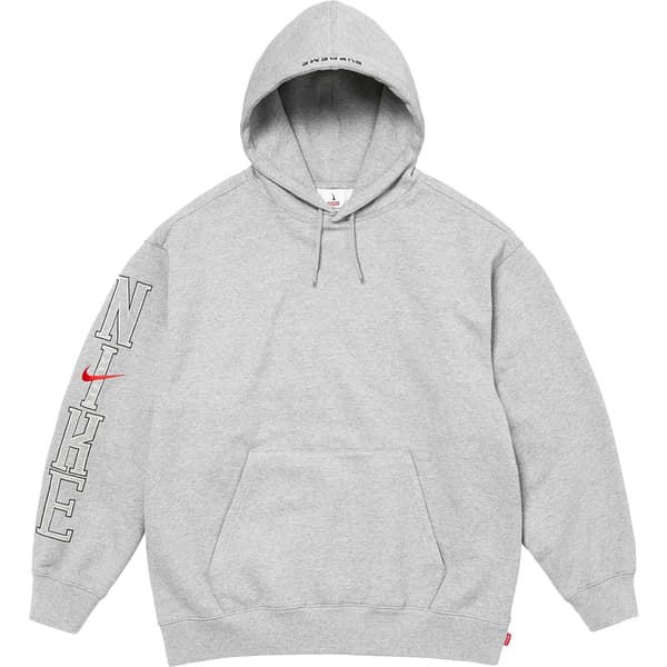 Supreme Nike Hooded Sweatshirt - Heather Grey (front)