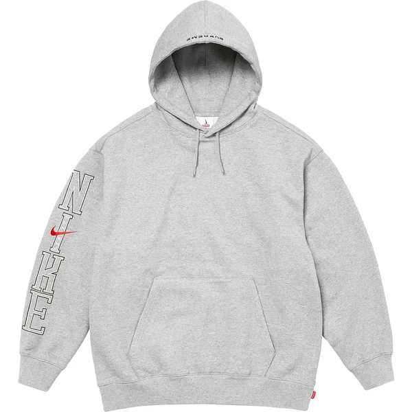 Supreme Nike Hooded Sweatshirt - Heather Grey (front)