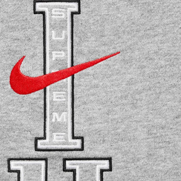 Supreme Nike Hooded Sweatshirt - Heather Grey (front)