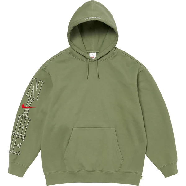 Supreme Nike Hooded Sweatshirt - Olive (front)