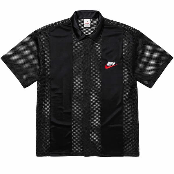 Supreme Nike Mesh S/S Shirt - Black (front)