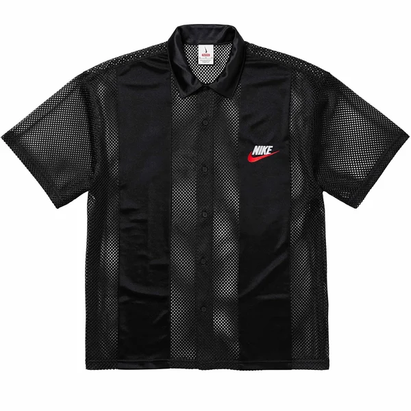 Supreme Nike Mesh S/S Shirt - Black (front)