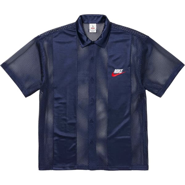Supreme Nike Mesh S/S Shirt - Navy (front)