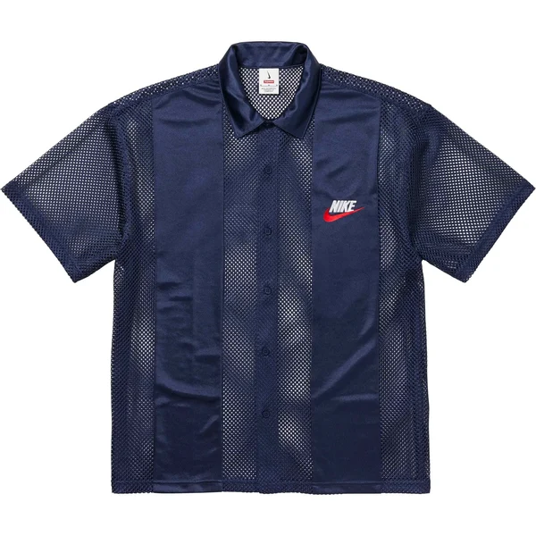 Supreme Nike Mesh S/S Shirt - Navy (front)