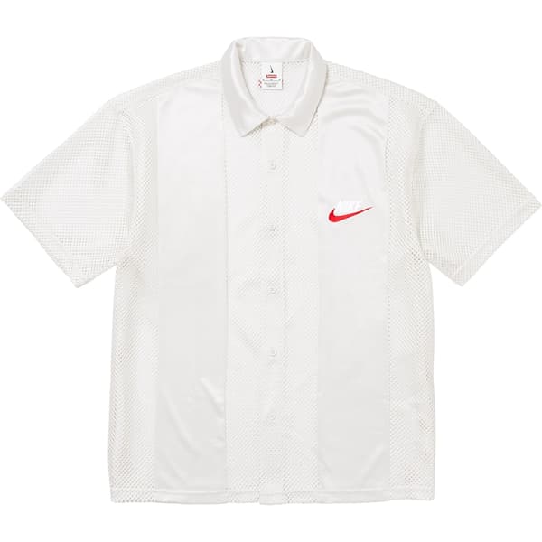Supreme Nike Mesh S/S Shirt - White (front)