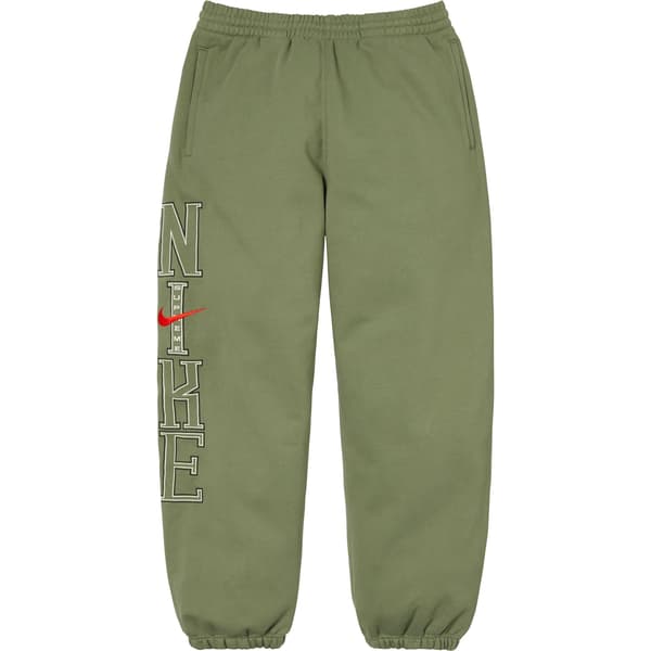 Supreme Nike Sweatpant - Olive (front)