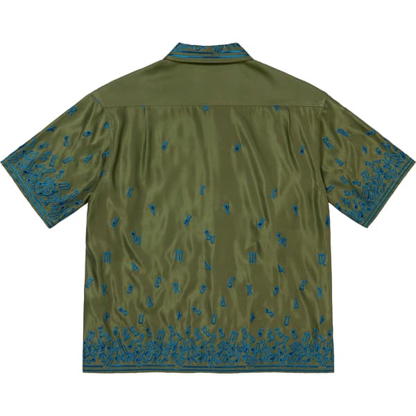 Supreme Nouveau Embroidered S/S Shirt - Olive (front)
