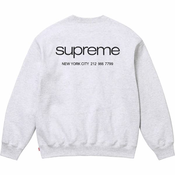 Supreme NYC Crewneck - Ash Grey (front)