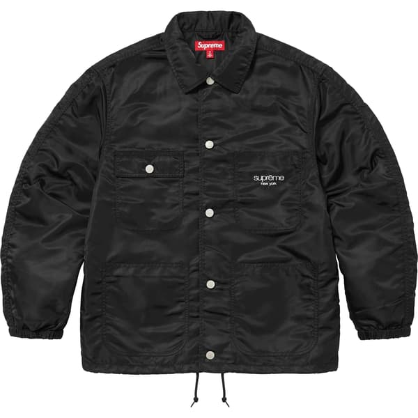 Supreme Nylon Chore Coat - Black (front)