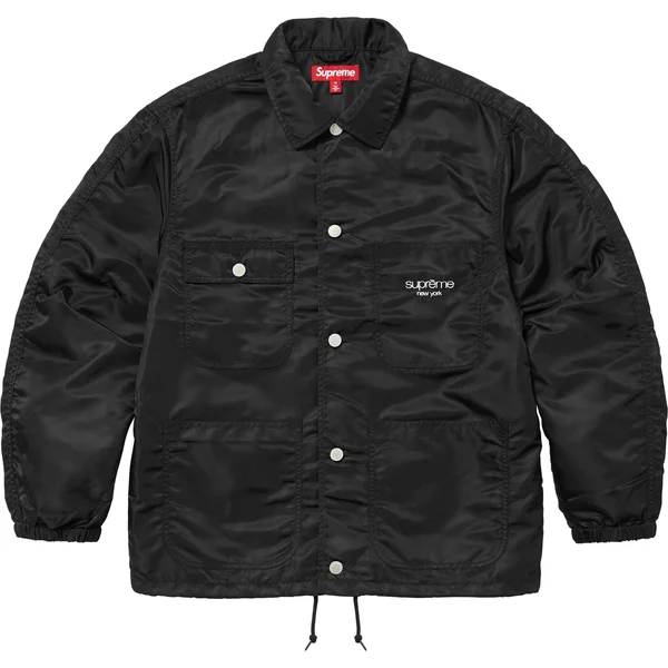 Supreme Nylon Chore Coat - Black (front)