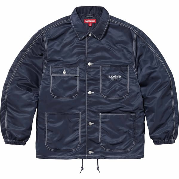 Supreme Nylon Chore Coat - Navy (front)
