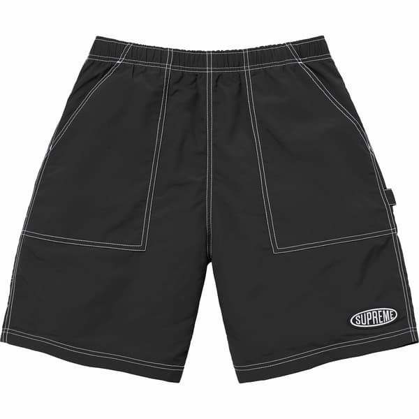 Supreme Nylon Painter Short - Black (front)