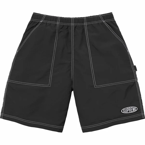 Supreme Nylon Painter Short - Black (front)
