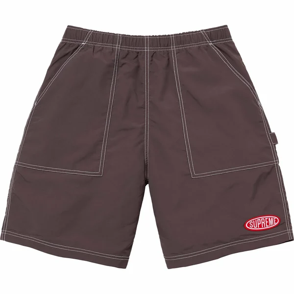 Supreme Nylon Painter Short - Dark Brown (front)