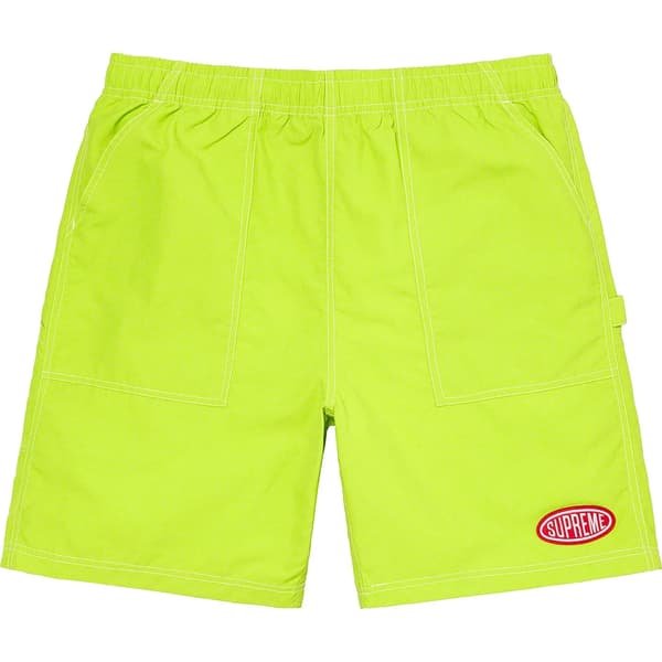 Supreme Nylon Painter Short - Lime (front)