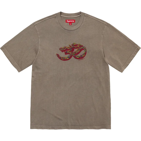 Supreme Ohm Embroidered S/S Top - Pale Olive (front)