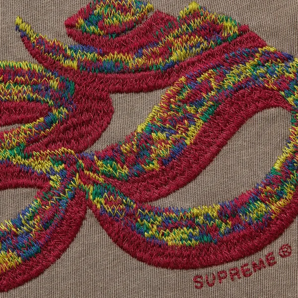 Supreme Ohm Embroidered S/S Top - Pale Olive (front)