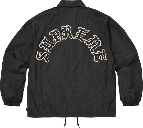 Supreme Old English Arc Coaches Jacket - Black (front)