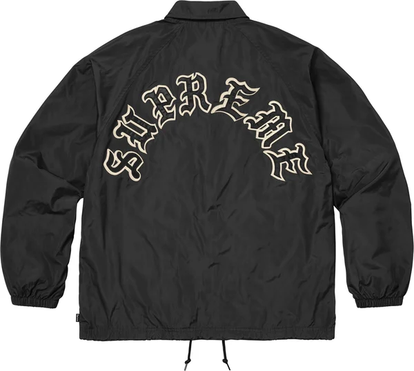 Supreme Old English Arc Coaches Jacket - Black (front)