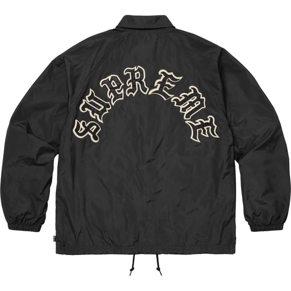 Supreme Old English Arc Coaches Jacket - Black (front)