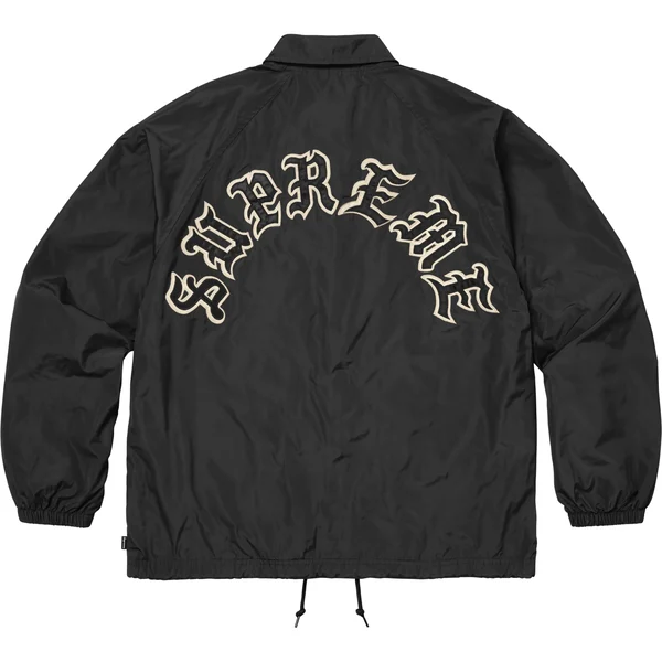 Supreme Old English Arc Coaches Jacket - Black (front)