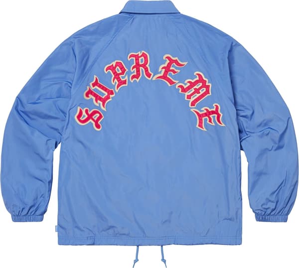 Supreme Old English Arc Coaches Jacket - Light Blue (front)