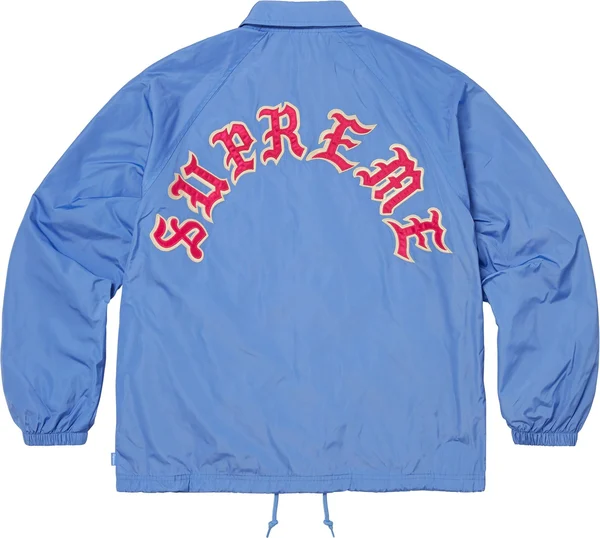 Supreme Old English Arc Coaches Jacket - Light Blue (front)