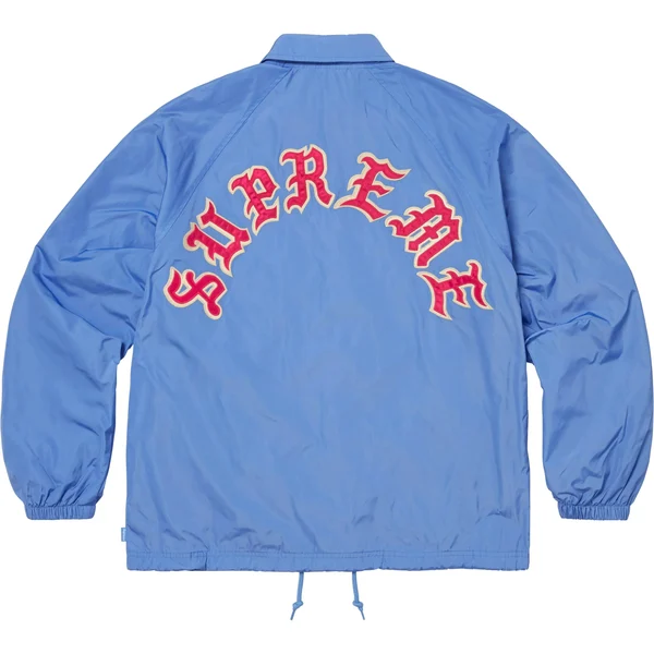 Supreme Old English Arc Coaches Jacket - Light Blue (front)