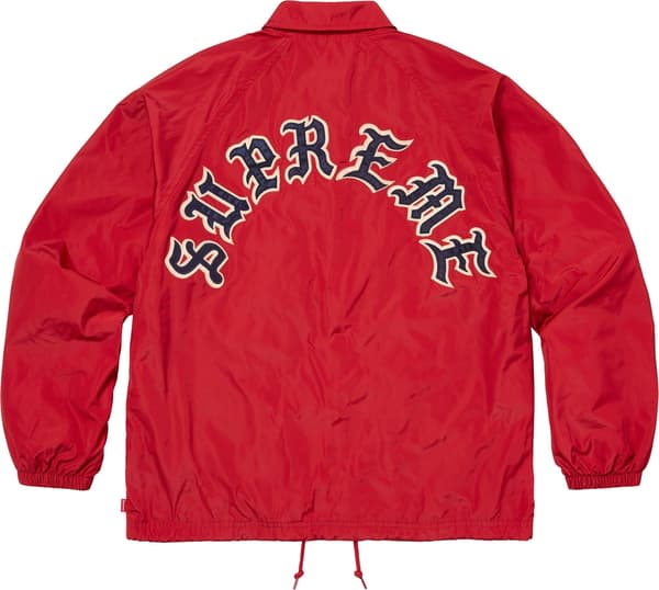 Supreme Old English Arc Coaches Jacket - Red (front)